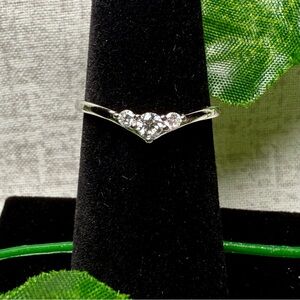 New Sterling Silver & Moissanite Eternity Ring, Size 6